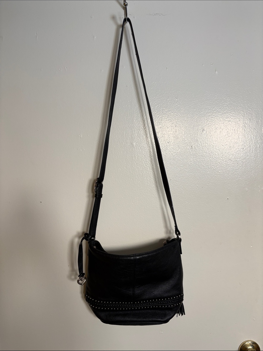 Brighton Black Leather Crossbody Shoulder Bag